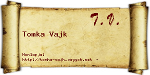 Tomka Vajk névjegykártya